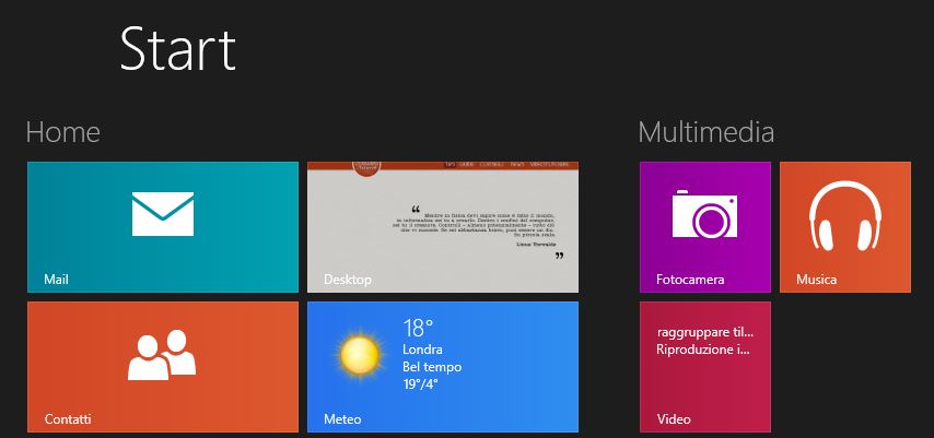 Come aggiungere i gruppi nella Start Screen di Windows 8