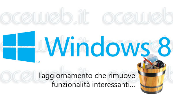 Windows 8, l’aggiornamento che rimuove funzionalità…