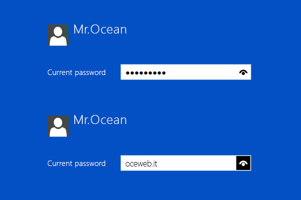 Come disattivare la visualizzazione della password immessa in Windows 8