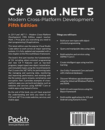 C# 9 and .NET 5 – Modern Cross-Platform Development: Build intelligent ...