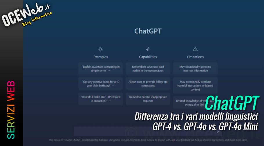 Differenza tra i vari modelli linguistici GPT-4 vs. GPT-4o vs. GPT-4o Mini